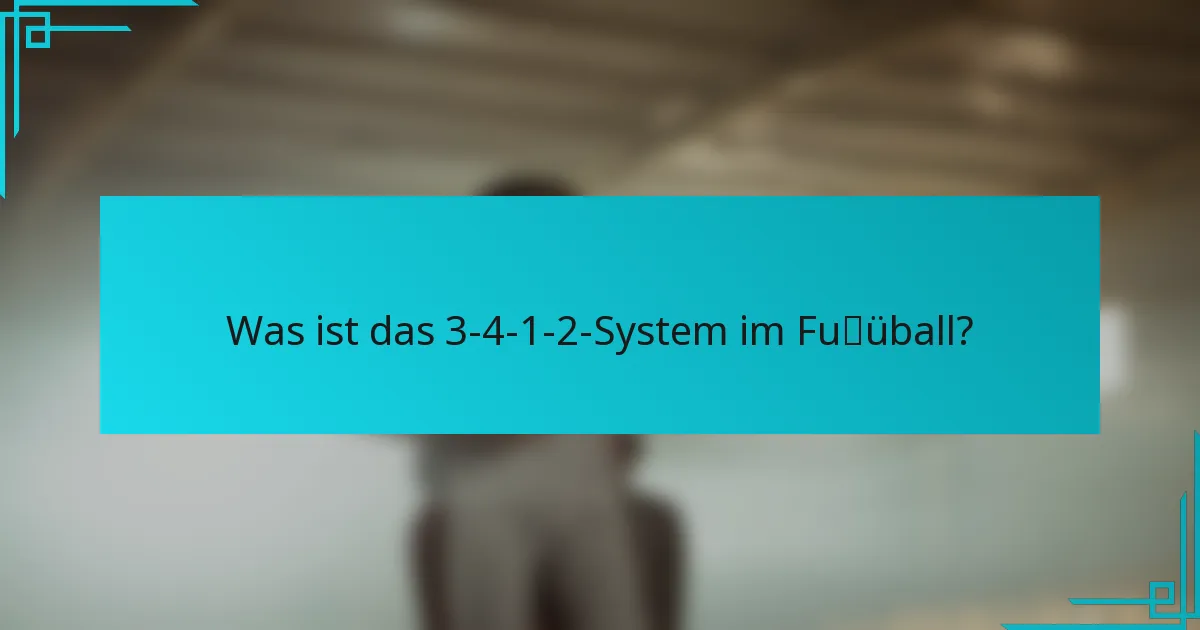 Was ist das 3-4-1-2-System im Fußball?