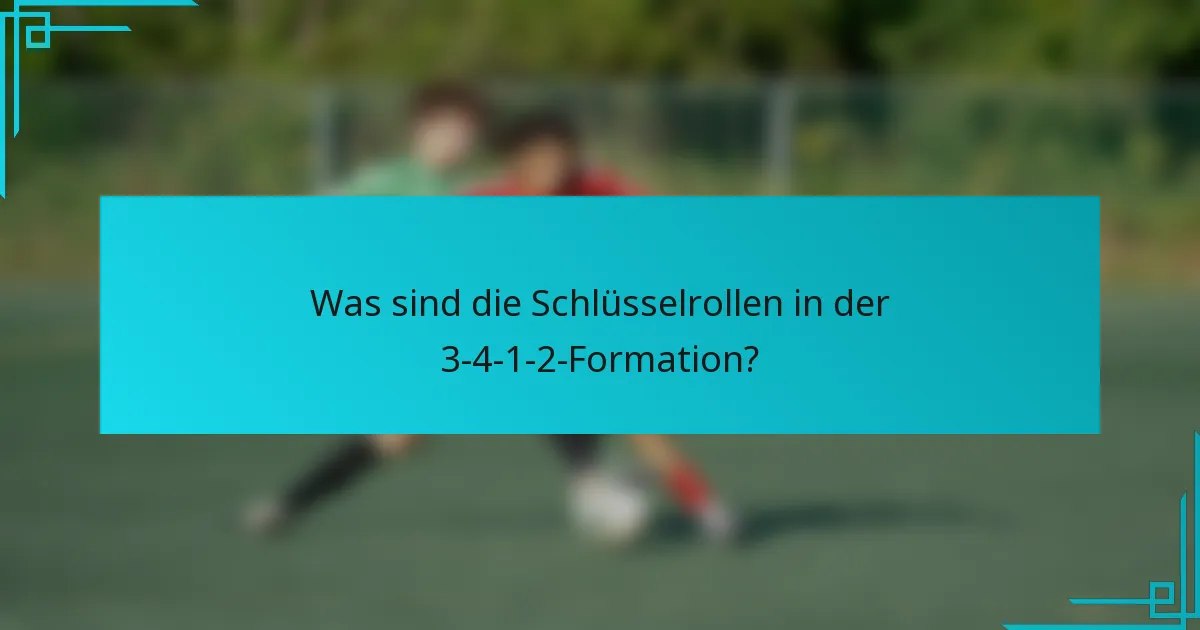 Was sind die Schlüsselrollen in der 3-4-1-2-Formation?