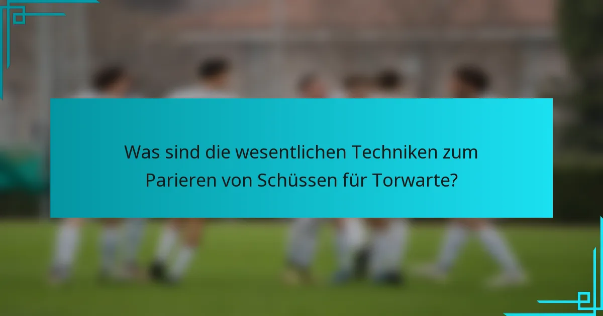 Was sind die wesentlichen Techniken zum Parieren von Schüssen für Torwarte?