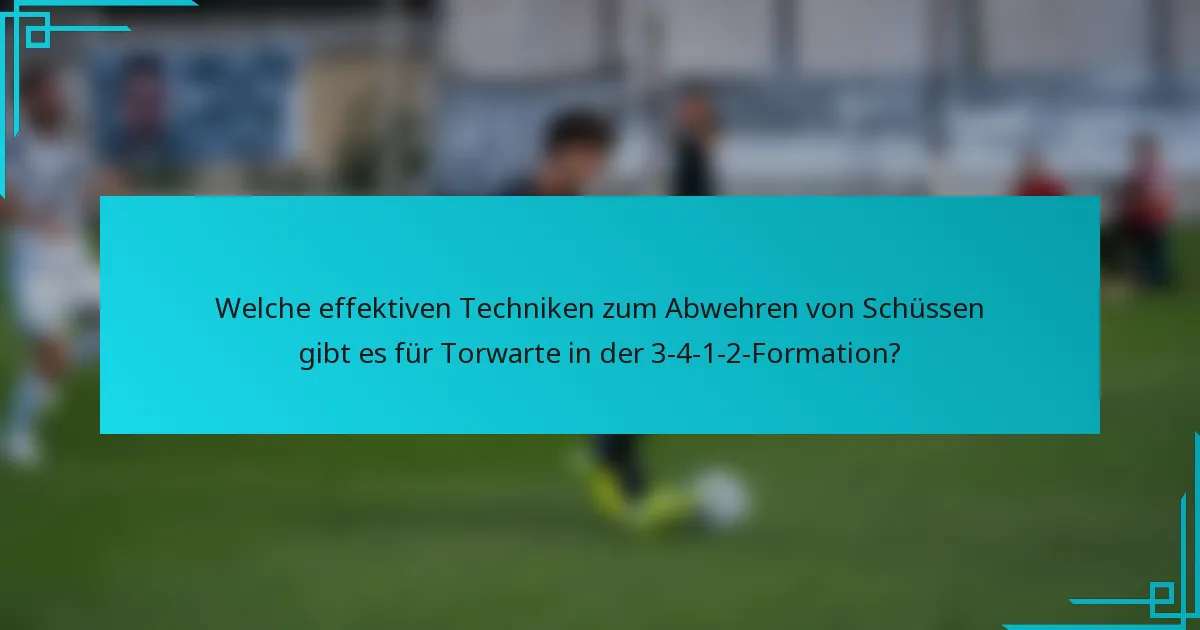 Welche effektiven Techniken zum Abwehren von Schüssen gibt es für Torwarte in der 3-4-1-2-Formation?