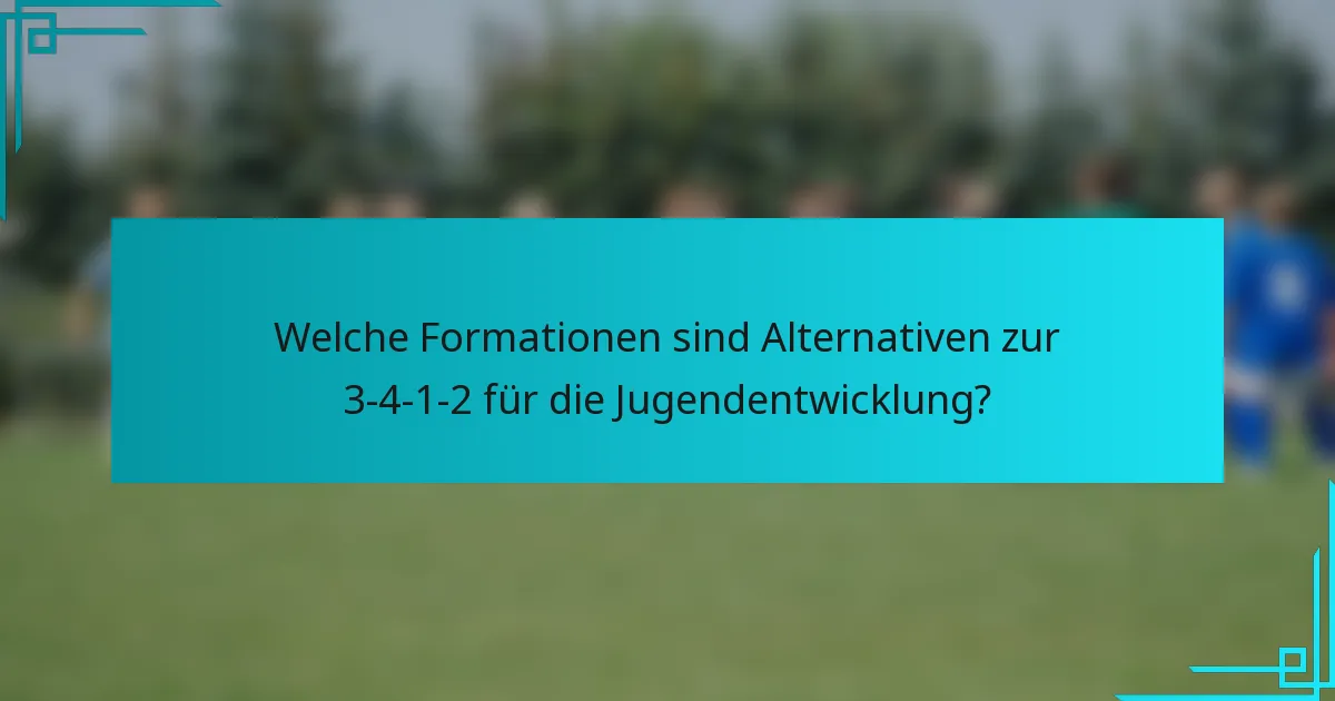 Welche Formationen sind Alternativen zur 3-4-1-2 für die Jugendentwicklung?