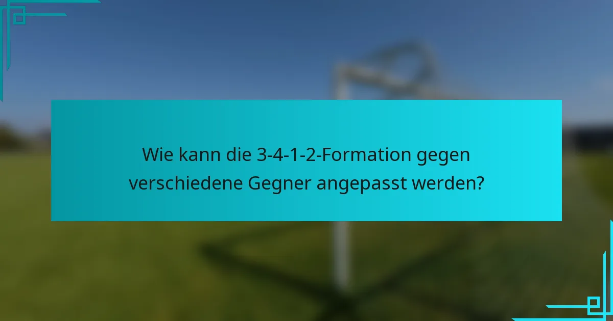 Wie kann die 3-4-1-2-Formation gegen verschiedene Gegner angepasst werden?