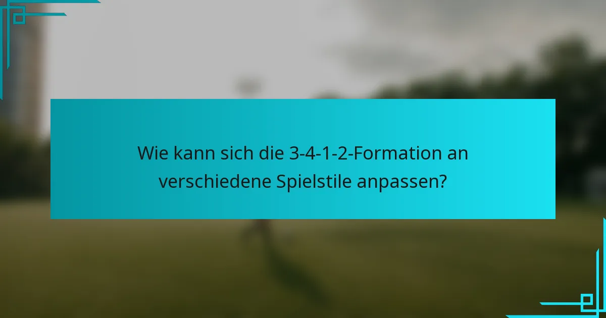 Wie kann sich die 3-4-1-2-Formation an verschiedene Spielstile anpassen?