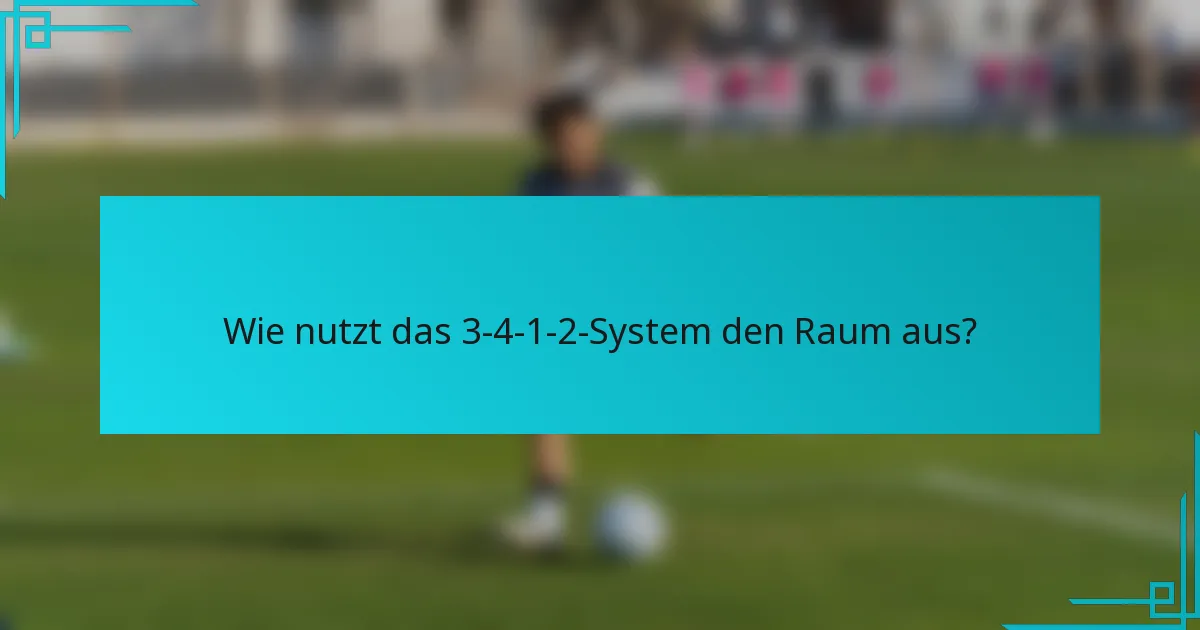 Wie nutzt das 3-4-1-2-System den Raum aus?