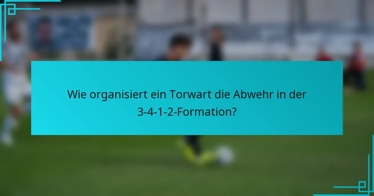 Wie organisiert ein Torwart die Abwehr in der 3-4-1-2-Formation?